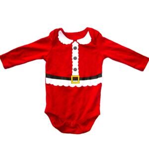 Topsville Unisex Infant Bodysuit Classic Red Santa Outfit Size 3-6 Months